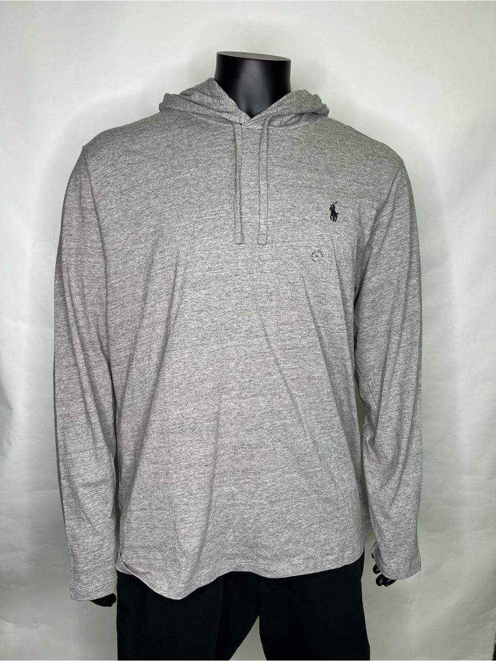 Polo by Ralph Lauren Men’s Classic Heather Gray Long Sleeve Hooded Shirt
